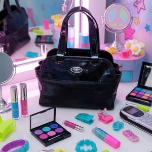 Furla Black Leather Enamel Mini Bag 80th Anniversary